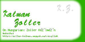 kalman zoller business card